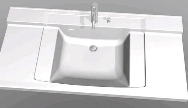 Bathing-wash room.  [Bowl-integrated artificial marble counter] Hotel grade of sublime Square bowl. Adopt a flangeless drainage port. Bracket without care is also easy (same specifications)