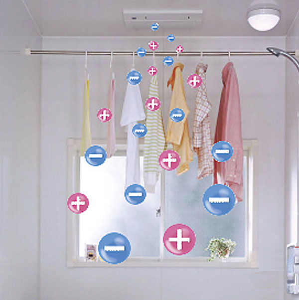 Bathing-wash room.  [Bathroom heating dryer] With heating function is also to dry laundry, Removal of the fungus in the sterilization ion dry after a bath, Bathroom is always clean (Description Photos)