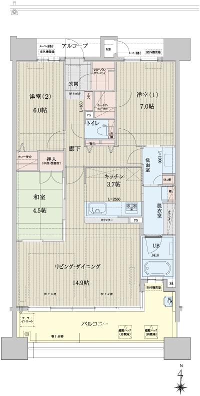 Floor: 3LDK, occupied area: 84.39 sq m, Price: 24.6 million yen