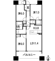 Floor: 3LDK, the area occupied: 73.6 sq m, Price: 24.2 million yen