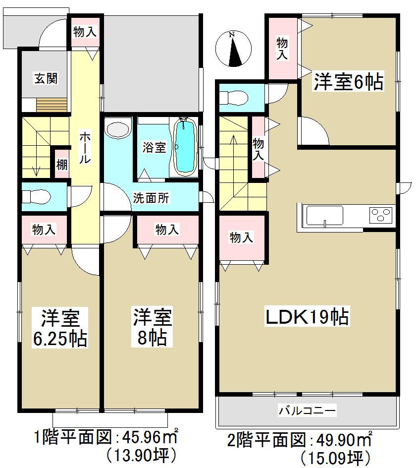 Floor plan. 28.5 million yen, 3LDK, Land area 119.29 sq m , Building area 95.86 sq m   ◆ There is built-in garage ◆ 