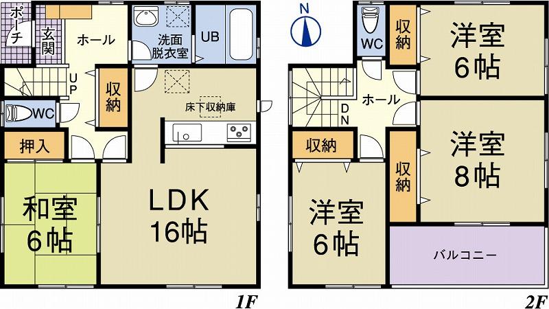 Floor plan. 33,800,000 yen, 4LDK, Land area 157.01 sq m , Building area 106 sq m