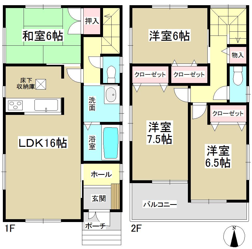 Floor plan. 29,800,000 yen, 4LDK, Land area 123.56 sq m , Building area 98.82 sq m   ◆ All room 6 quires more ◆ 