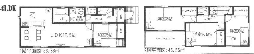 Floor plan. (3 Building), Price 23,900,000 yen, 4LDK, Land area 128.02 sq m , Building area 99.38 sq m