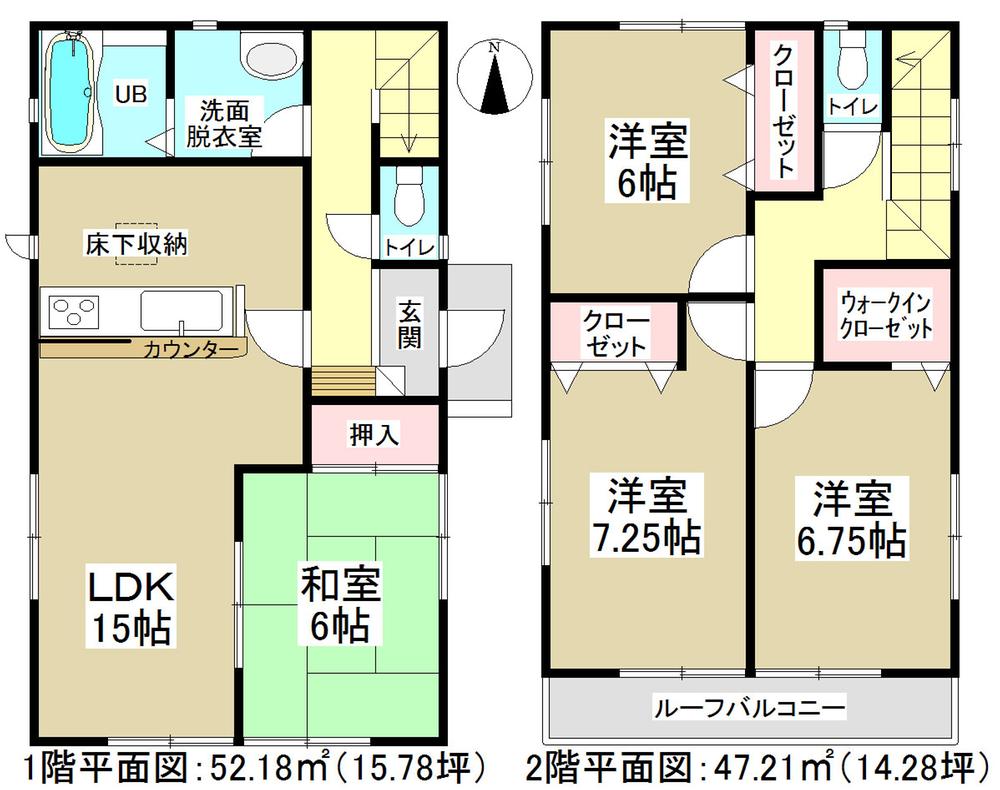 Floor plan. 23.8 million yen, 4LDK, Land area 154.36 sq m , Building area 99.39 sq m   ◆ All room 6 quires more ◆