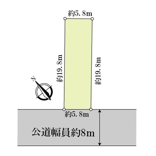 Compartment figure. Land price 14.8 million yen, Land area 115.02 sq m