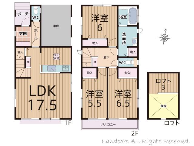 Floor plan. 19.9 million yen, 3LDK+S, Land area 96.61 sq m , Building area 97.73 sq m floor plan