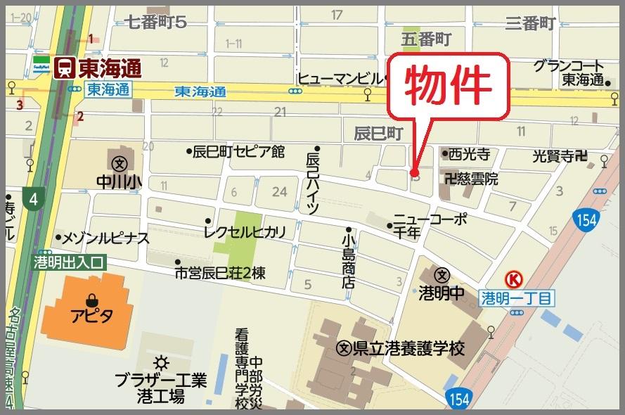 Local guide map. Nagoya Minato-ku, Tatsumi-cho, 1311 No.