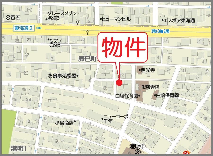 Local guide map. Nagoya Minato-ku, Tatsumi-cho, 1311 No.