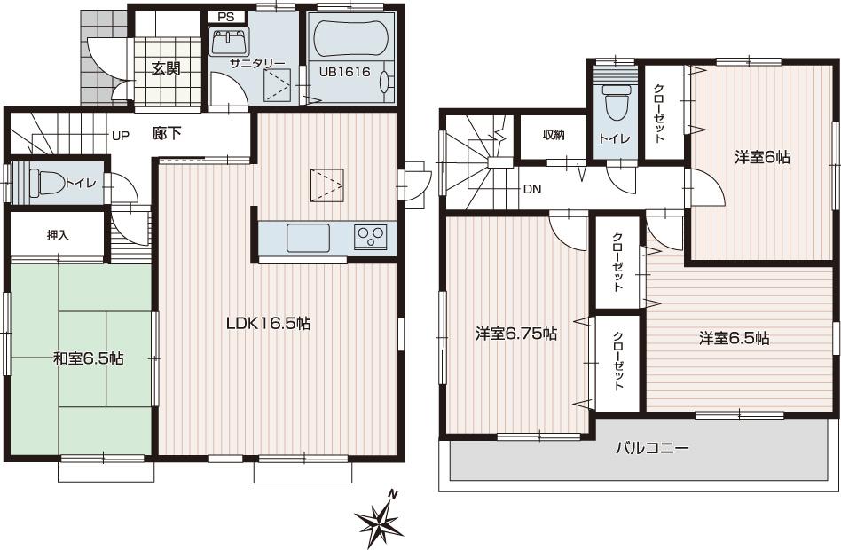 Floor plan. 27,880,000 yen, 4LDK, Land area 134.31 sq m , Building area 100.63 sq m