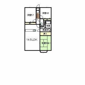Floor plan. 3LDK, Price 13.8 million yen, Occupied area 69.21 sq m , Balcony area 10.57 sq m 3LDK occupied area 69.21 sq m