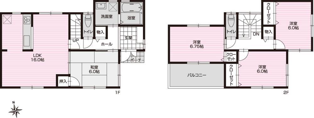 Floor plan. 24,800,000 yen, 4LDK, Land area 127.61 sq m , Building area 97.61 sq m