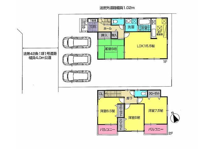 Floor plan. 31,800,000 yen, 4LDK, Land area 150.4 sq m , Building area 98.41 sq m floor plan