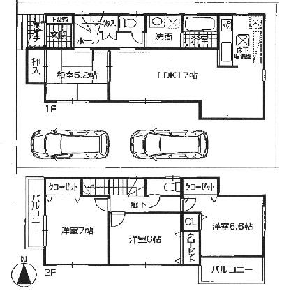 Floor plan. (1 Building), Price 25,300,000 yen, 4LDK, Land area 109.94 sq m , Building area 98.18 sq m