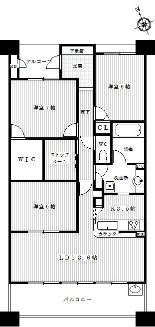 Floor plan. 3LDK + S (storeroom), Price 20.8 million yen, Occupied area 83.68 sq m , Balcony area 14.3 sq m