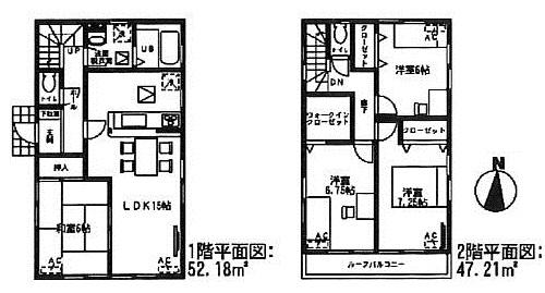 Floor plan. (3 Building), Price 31,900,000 yen, 4LDK, Land area 129.3 sq m , Building area 99.39 sq m