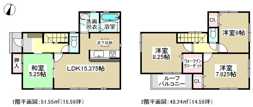 Floor plan. 21,800,000 yen, 4LDK, Land area 118.69 sq m , Building area 99.79 sq m   ◆ Walk-in closet with ◆ 