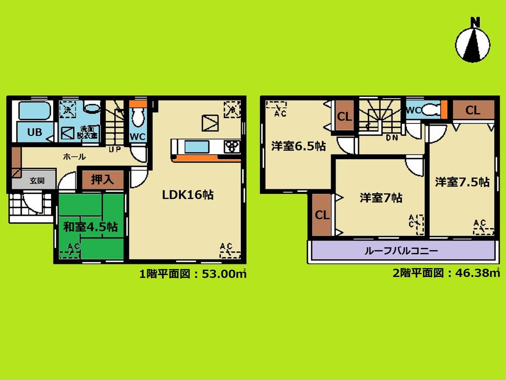Floor plan. 28.8 million yen, 4LDK, Land area 160.29 sq m , Building area 99.38 sq m