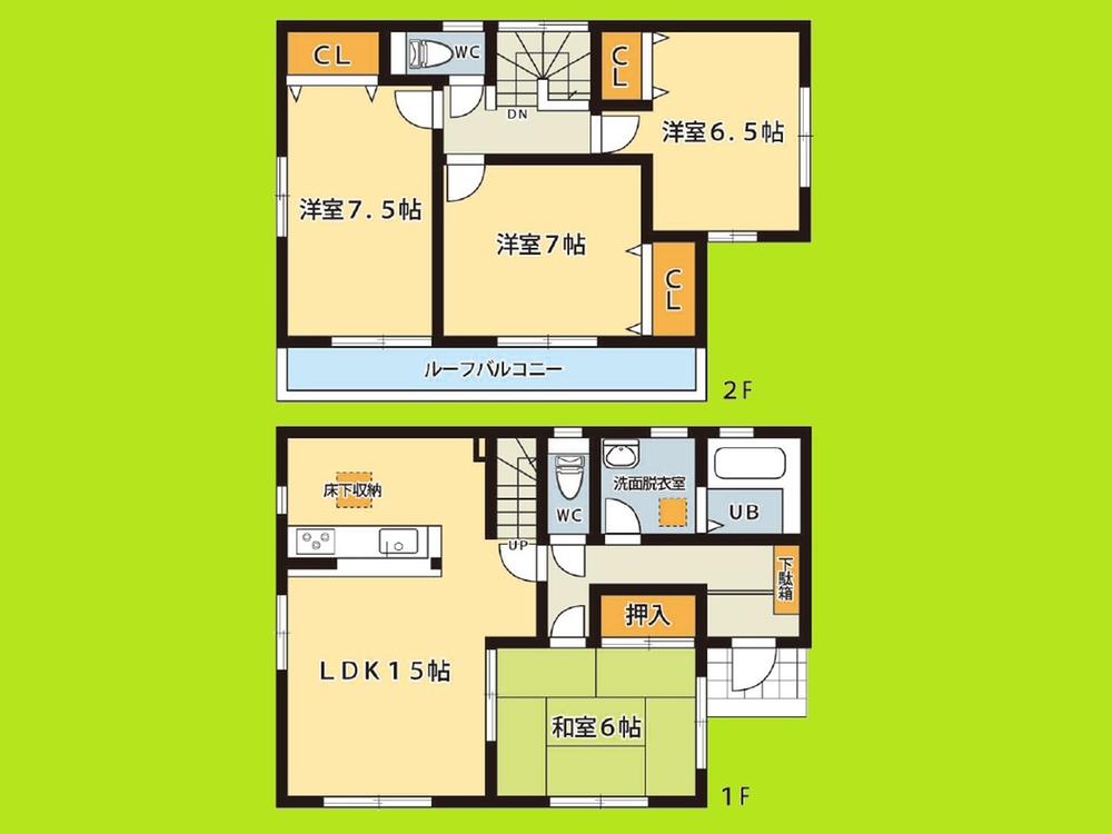 Floor plan. 28.8 million yen, 4LDK, Land area 159.8 sq m , Building area 99.38 sq m