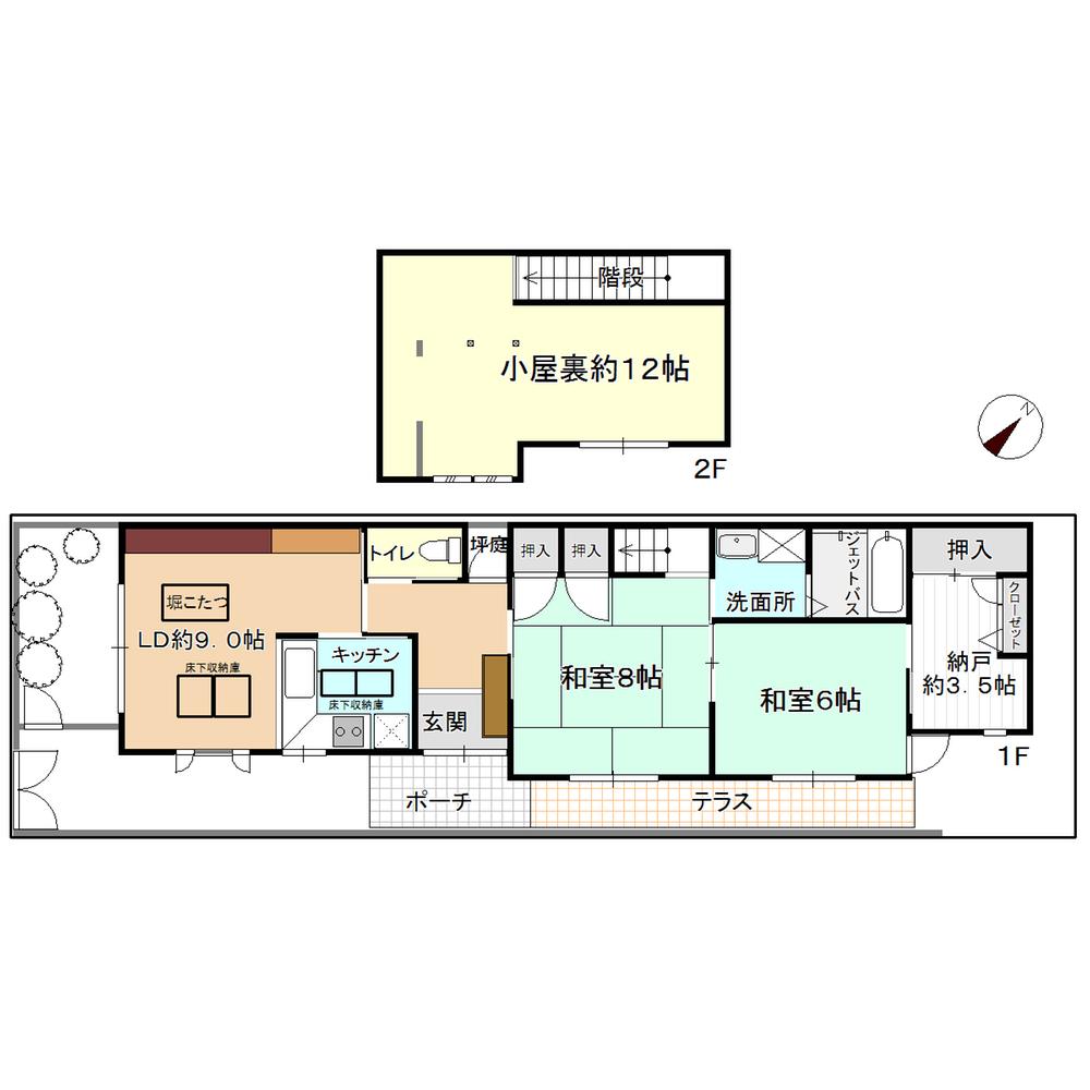 Floor plan. 19.9 million yen, 2LDK + S (storeroom), Land area 115.05 sq m , Building area 81.62 sq m