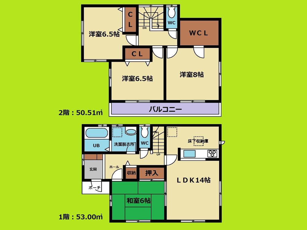 Floor plan. 25,800,000 yen, 4LDK + S (storeroom), Land area 120.93 sq m , Building area 103.51 sq m