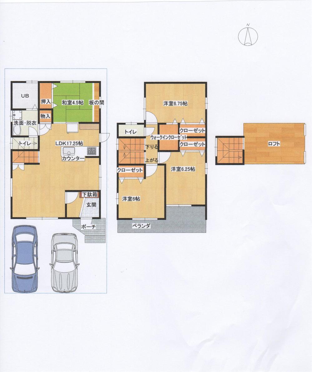 Floor plan. (A Building), Price 32,800,000 yen, 4LDK, Land area 106.4 sq m , Building area 100.21 sq m