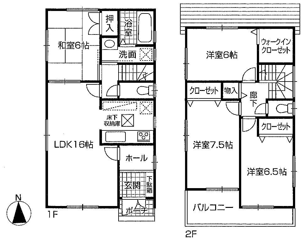 Floor plan. (6 Building), Price 28,300,000 yen, 4LDK, Land area 117.65 sq m , Building area 98.82 sq m