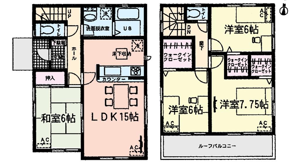 Floor plan. (3 Building), Price 26,800,000 yen, 4LDK, Land area 120 sq m , Building area 98.56 sq m