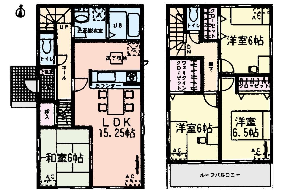 Floor plan. (6 Building), Price 22,900,000 yen, 4LDK, Land area 149.83 sq m , Building area 96.9 sq m