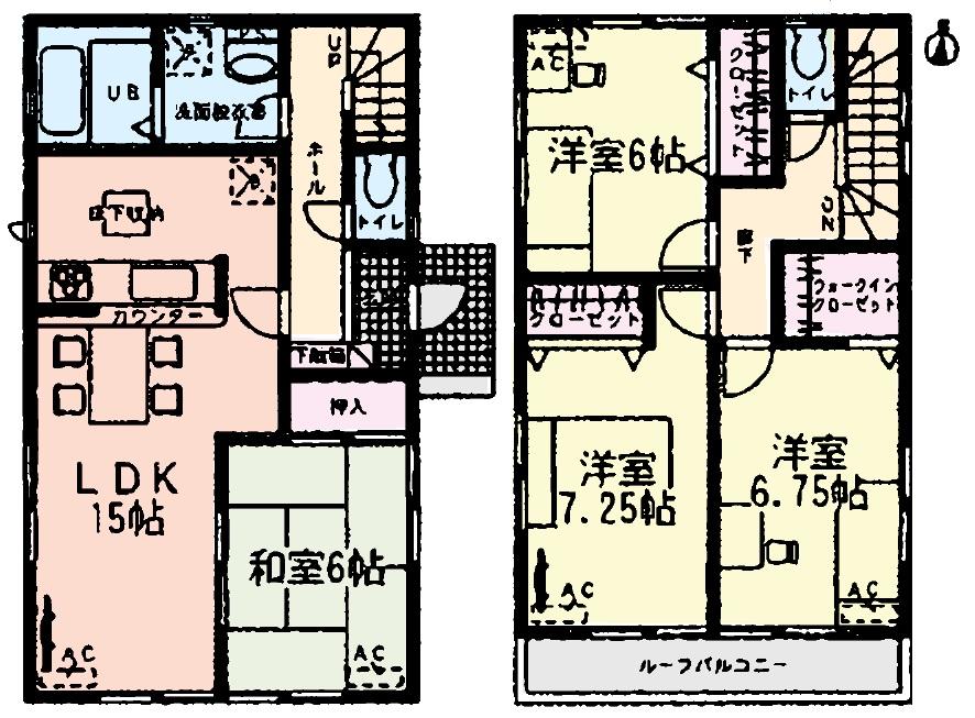 Floor plan. (8 Building), Price 23.8 million yen, 4LDK, Land area 154.36 sq m , Building area 99.39 sq m