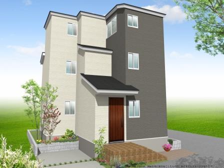 Building plan example (Perth ・ appearance). 3-storey building completed Perth (No. 1 point)