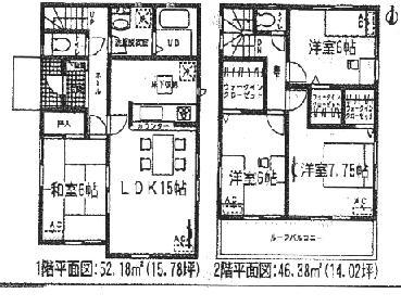 Floor plan. (3 Building), Price 27,800,000 yen, 4LDK, Land area 120 sq m , Building area 98.56 sq m