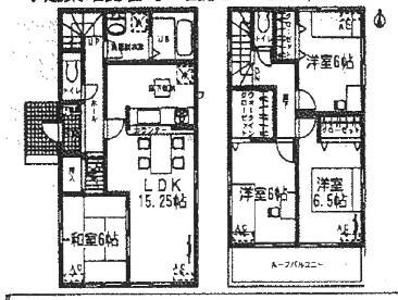 Floor plan. (6 Building), Price 24,900,000 yen, 4LDK, Land area 149.83 sq m , Building area 96.9 sq m