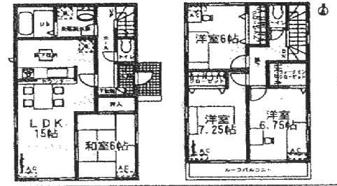 Floor plan. (8 Building), Price 24,900,000 yen, 4LDK, Land area 154.36 sq m , Building area 99.39 sq m