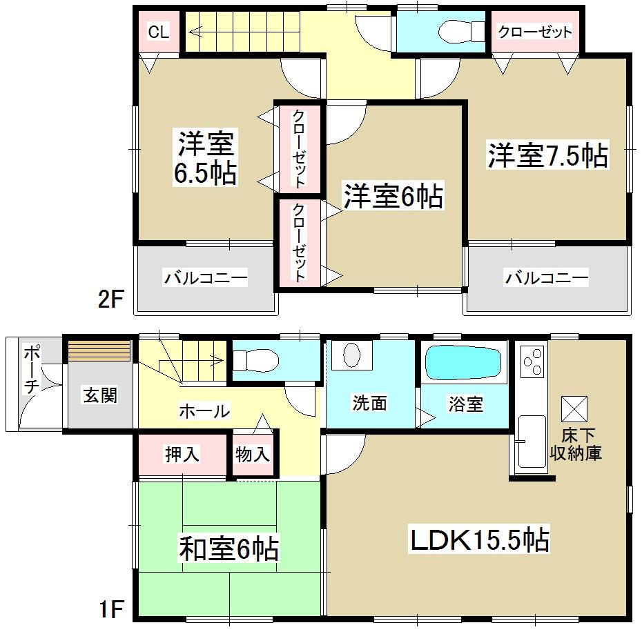 Floor plan. 31,800,000 yen, 4LDK, Land area 150.4 sq m , Building area 98.41 sq m   ◆ Zenshitsuminami direction ◆ 
