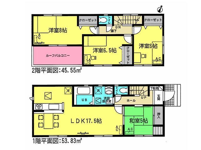 Floor plan. 22,800,000 yen, 4LDK, Land area 128.02 sq m , Building area 99.38 sq m floor plan