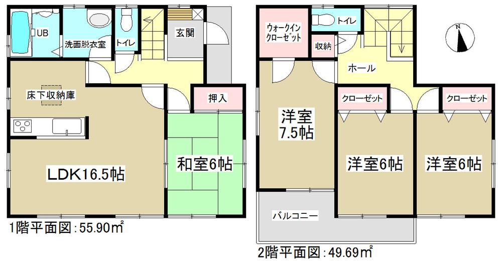 Floor plan. (4 Building), Price 19,800,000 yen, 4LDK, Land area 119.08 sq m , Building area 105.59 sq m