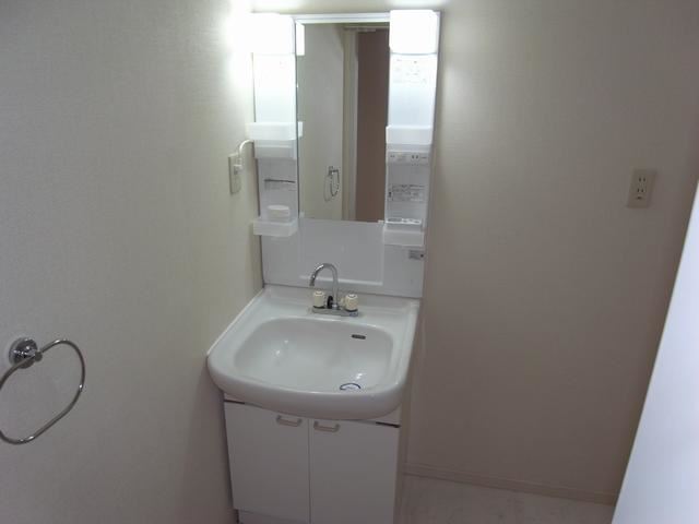 Washroom. With separate wash basin. 