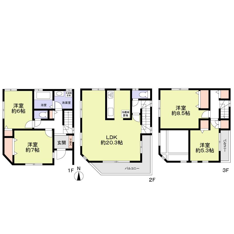 Floor plan. 46,800,000 yen, 4LDK, Land area 91.75 sq m , Building area 111.8 sq m