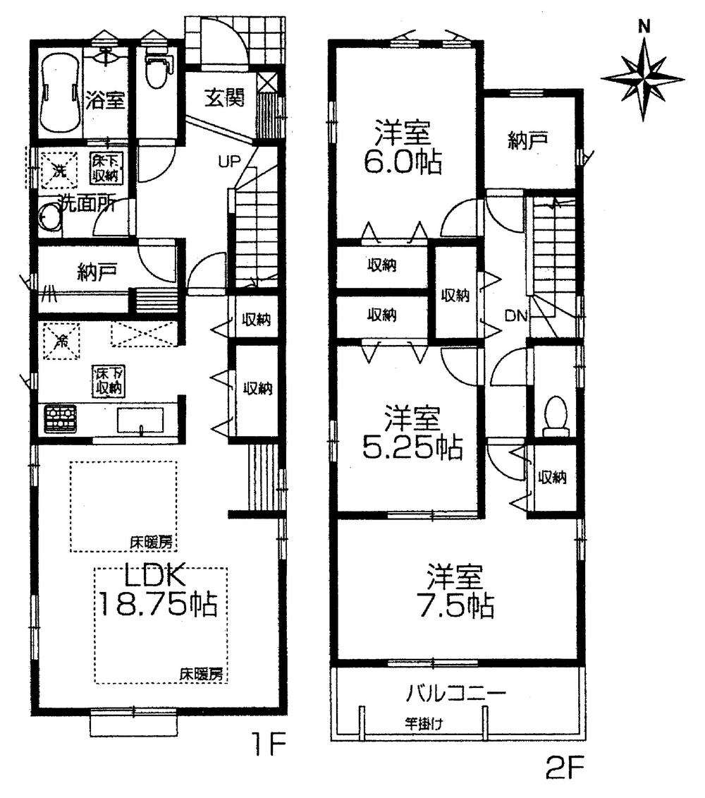 Floor plan. (3 Building), Price 37,900,000 yen, 3LDK+S, Land area 119.11 sq m , Building area 105.16 sq m