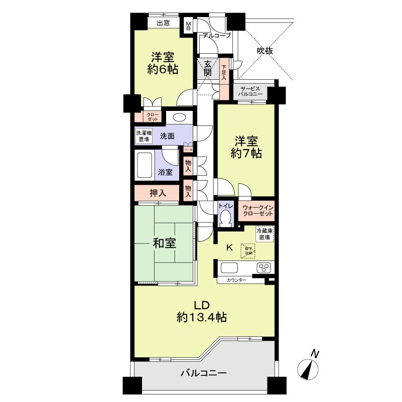 Floor plan. 3LDK, Price 32,800,000 yen, Occupied area 81.99 sq m , Balcony area 11.66 sq m all room 6 quires more!