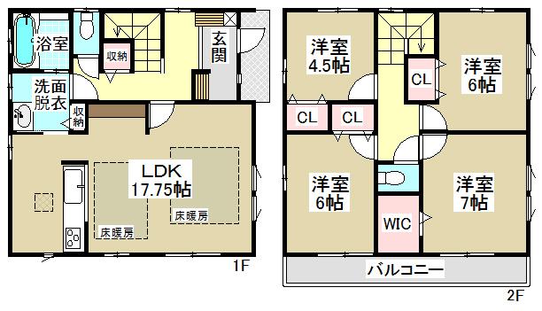 Floor plan. (5 Building), Price 43,900,000 yen, 4LDK, Land area 110.51 sq m , Building area 104.74 sq m