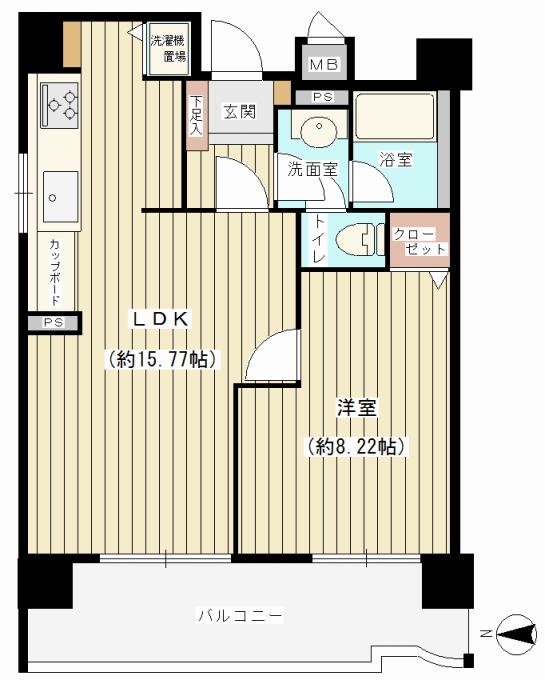 Floor plan. 1LDK, Price 12.8 million yen, Occupied area 50.98 sq m , Balcony area 11.27 sq m