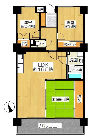 Floor plan. 3LDK, Price 13.8 million yen, Occupied area 71.08 sq m , Balcony area 10.08 sq m floor plan