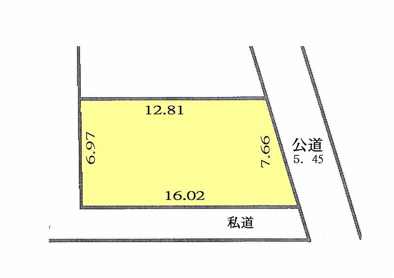 Compartment figure. Land price 25,300,000 yen, Good per sun on land area 100.55 sq m south driveway.