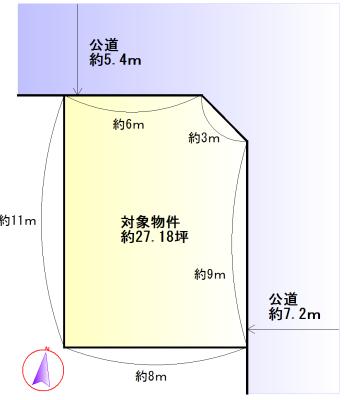 Compartment figure. Land price 14.5 million yen, Land area 89.88 sq m