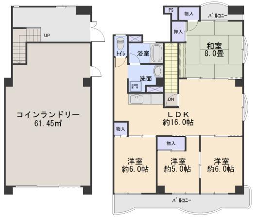 Floor plan. 4LDK + S (storeroom), Price 13.8 million yen, Footprint 144.21 sq m , Balcony area 12.5 sq m