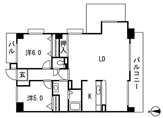 Floor plan. 2LDK, Price 15 million yen, Occupied area 70.95 sq m , Balcony area 10.33 sq m floor plan