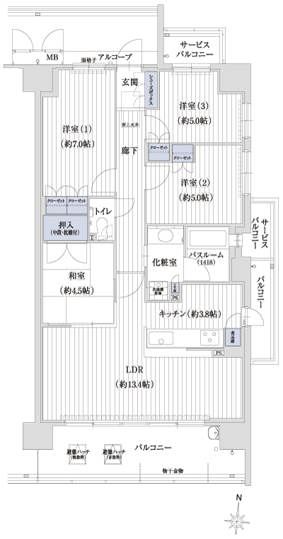 Floor: 4LDK, occupied area: 83.24 sq m, Price: 35,900,000 yen ・ 36,200,000 yen