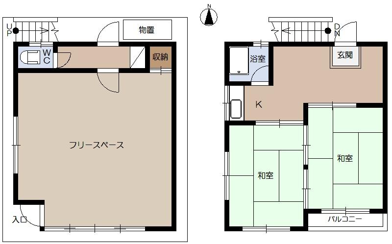 Floor plan. 12 million yen, 2K, Land area 50.74 sq m , Building area 57.96 sq m